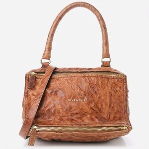 Givenchy Small Pepe Pandora tumbled sheepskin bag in Cigare